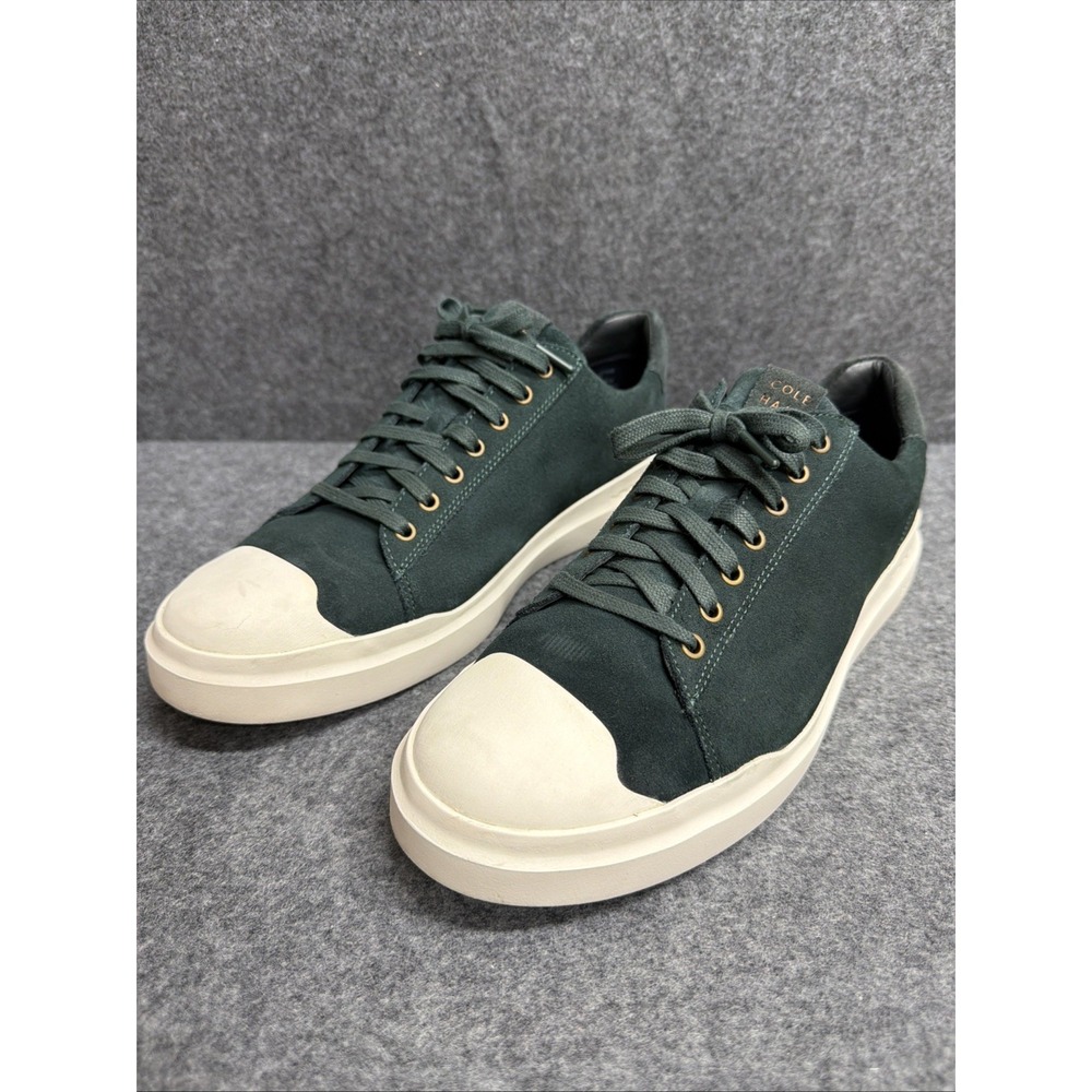 Cole Haan Men's 10.5 M Green Suede Cap Toe Low Top Sneakers C38327